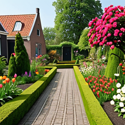 Home 19 **
A well-maintained Dutch garden with colorful flowers in full bloom, contrasting with a neglected, overgrown garden on the other side, symbolizing the difference between managed and unmanaged wealth.
**