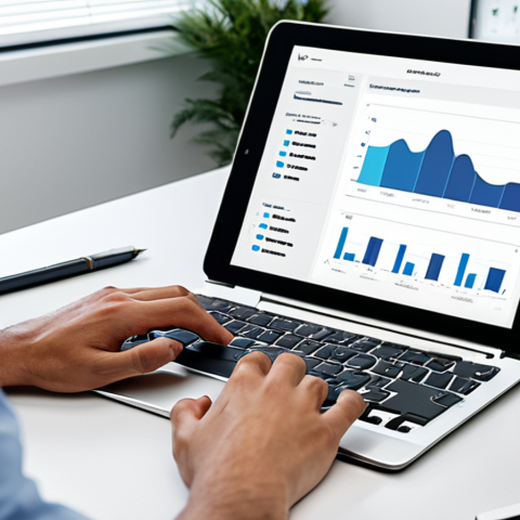 A professional individual, fully clothed in a modest business casual outfit, sits comfortably at a modern desk in a bright, minimalist home office. The person is engaging with a sleek, user-friendly financial management interface on a tablet, with a clear, intuitive layout visible on the screen. The atmosphere is calm and focused, reflecting ease of use and clarity in managing finances. The image conveys a sense of modern technology and accessible financial tools. Perfect anatomy, correct proportions, natural pose, well-formed hands, proper finger count, natural body proportions. Safe for work, appropriate content, fully clothed, professional photography, high quality.