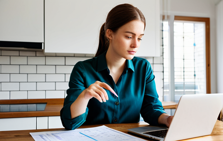 Budgeting Basics**
"A young professional woman, fully clothed in a modest business casual outfit, sitting at a kitchen table reviewing bills and a budget spreadsheet on a laptop. The scene is a bright and tidy apartment kitchen. She has a pen in her hand and is looking thoughtfully at the screen. Safe for work, appropriate content, perfect anatomy, natural proportions, professional, modest. High-quality image, well-formed hands, proper finger count, soft natural lighting, Dutch setting."
**